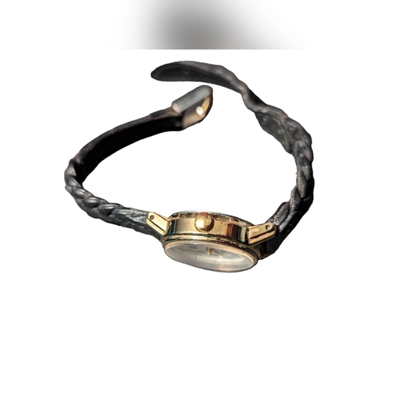 Acqua lady's watch brown leather band gold toned case white dial - Picture 5 of 8